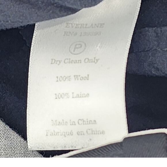 Women's Everlane 100% Wool Black Pleated Front Slack Pants Size 2 - Picture 9 of 10
